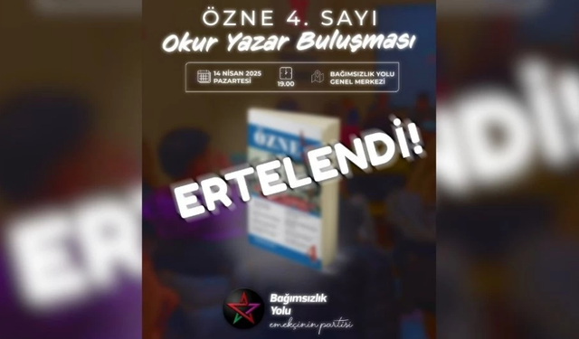 Özne 4. sayı okur yazar buluşması ertelendi: “Eylem Ateşi Yanıyor!” eylemine katılım çağrısı