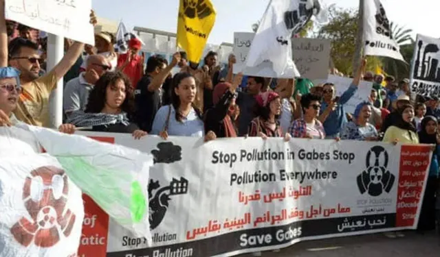 Tunus'un Gabes şehrindeki kimyasal kirlilik başkentte protesto edildi