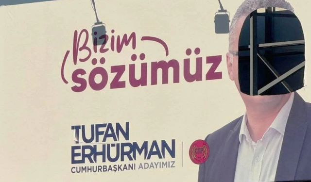 Erhürman’ın seçim afişine çirkin saldırı!