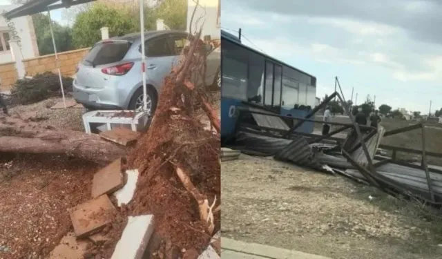 Güney Kıbrıs’ta tornado evlere ve altyapıya zarar verdi