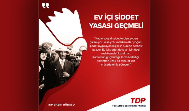 TDP: Ev İçi Şiddet Yasası derhal geçmeli; kadın hakları mücadelesi tamamlanmadı